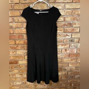 Anne Cline boatneck mini dress black short sleeve